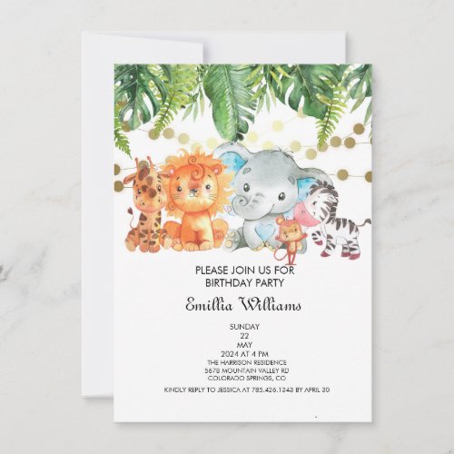 Woodland Animals Adventure Baby Shower Invitation