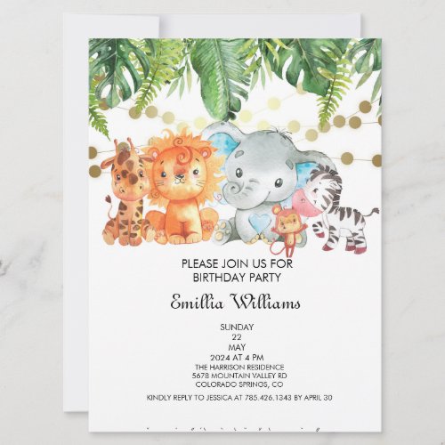 Woodland Animals Adventure Baby Shower Invitation