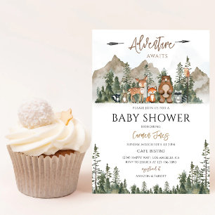 Woodland Animals Adventure Baby Shower Invitation