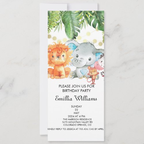 Woodland Animals Adventure Baby Shower Invitation