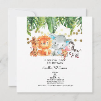 Woodland Animals Adventure Baby Shower Invitation