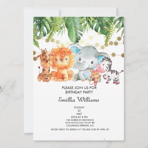 Woodland Animals Adventure Baby Shower Invitation