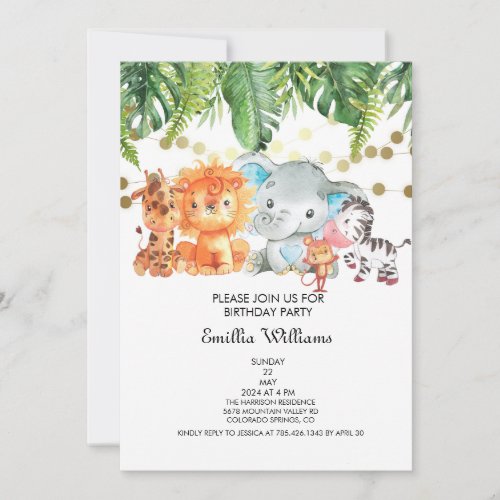 Woodland Animals Adventure Baby Shower Invitation