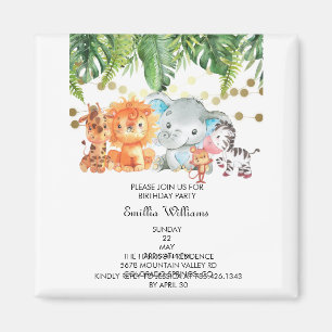 Woodland Animals Adventure Baby Shower Magnet
