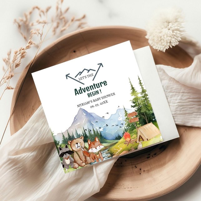 Woodland Animals Adventure Baby Shower Napkins (Creator Uploaded)