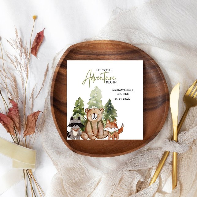 Woodland Animals Adventure Baby Shower Napkins (Creator Uploaded)