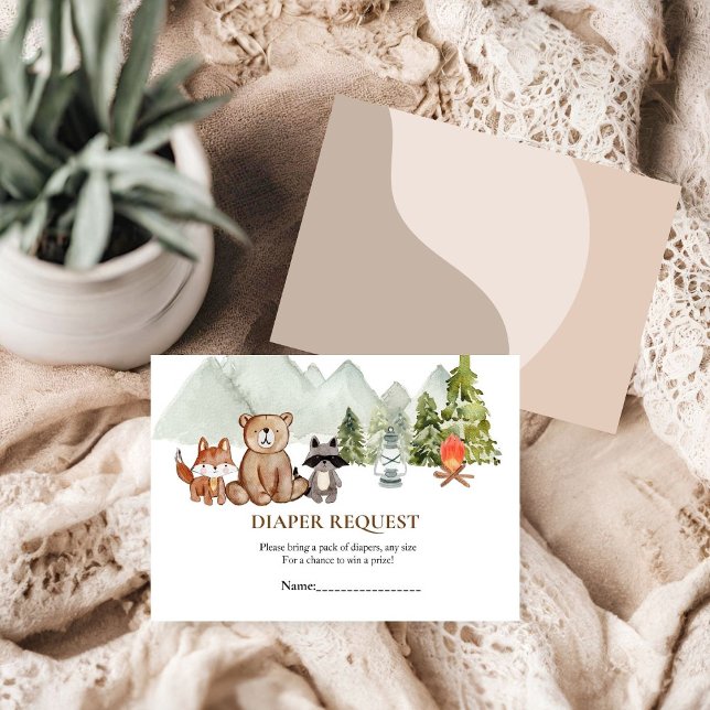 Woodland Animals Adventure  diaper raffle request Enclosure Card (Creator Uploaded)