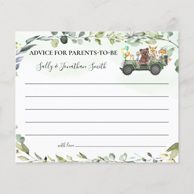 Woodland Animals Advice for Parents to-be card Flyer (Front)