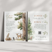 Woodland Animals All In One Couples Baby Shower Invitation