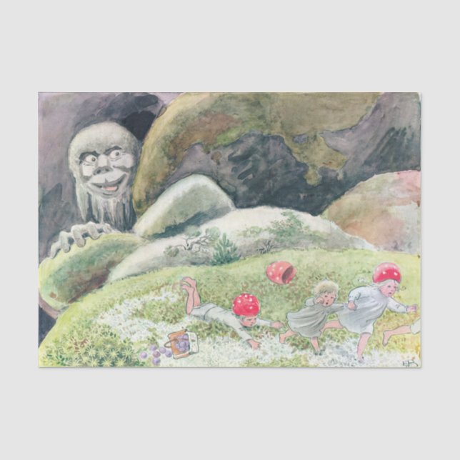 Woodland Animals and Children Elsa Beskow Tissue Paper (Front)