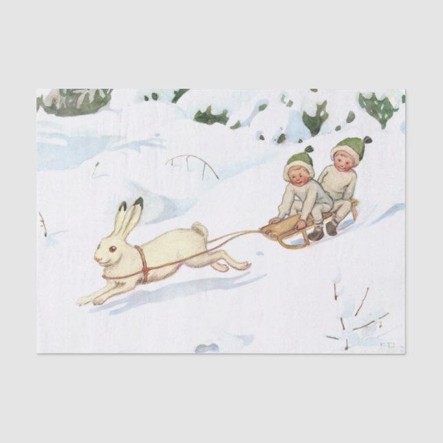 Woodland Animals and Children Elsa Beskow Tissue Paper (Front)