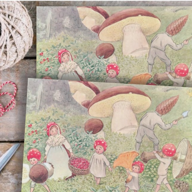 Woodland Animals and Children Elsa Beskow Tissue Paper (Creator Uploaded)