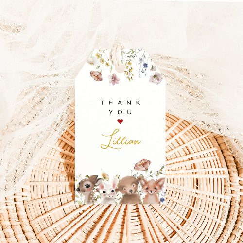 Woodland Animals and Wildflowers Thank You Gift Tags