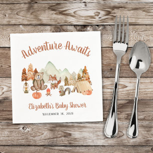 Woodland Animals Autumn Adventure Baby Shower Napkins