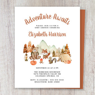 Woodland Animals Autumn Baby Shower Invitation
