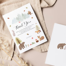 Woodland Animals Autumn Baby Shower Thank You Card