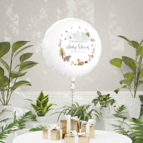 Woodland Animals Autumn Fall Baby Shower Balloon