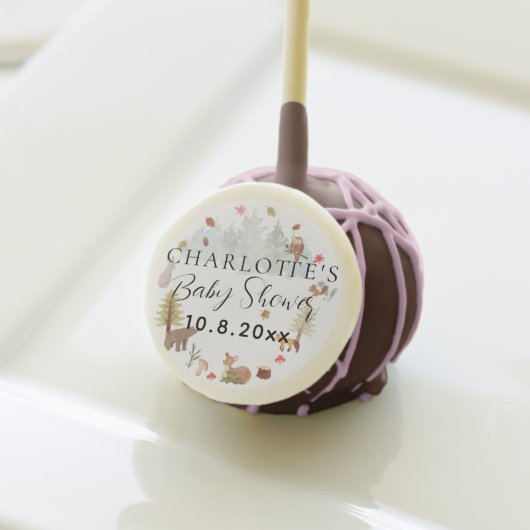 Woodland Animals Autumn Fall Baby Shower Cake Pops (Front Insitu)