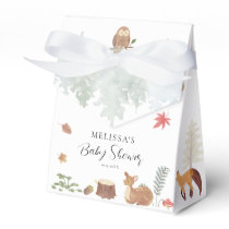 Woodland Animals Autumn Watercolor Baby Shower Favor Boxes