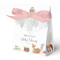 Woodland Animals Autumn Watercolor Baby Shower Favor Boxes