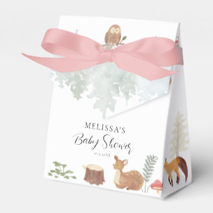 Woodland Animals Autumn Watercolor Baby Shower Favor Boxes