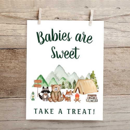 Woodland Animals Babies Are Sweet Take A Treat Poster