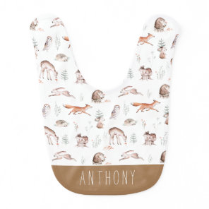 Woodland Animals Baby Bib