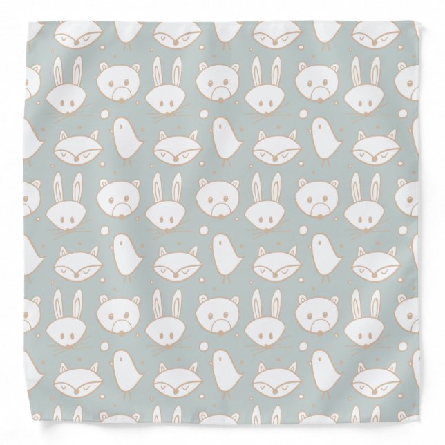 Woodland Animals Baby Bib Bandana (Front)