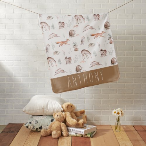 Woodland Animals  Baby Blanket