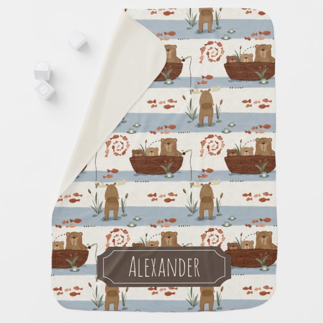 Woodland Animals Baby Blanket | Fishing (In Situ)