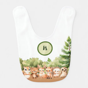 Woodland Animals Baby Boy Shower Bib