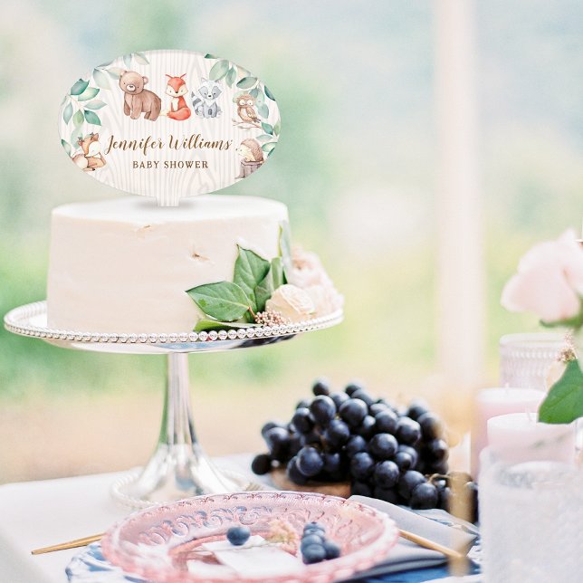 Woodland animals baby boy shower Cake topper pick (Creator Uploaded)
