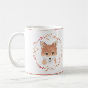 Woodland Animals Baby Fox Watercolor Cute Sweet Coffee Mug