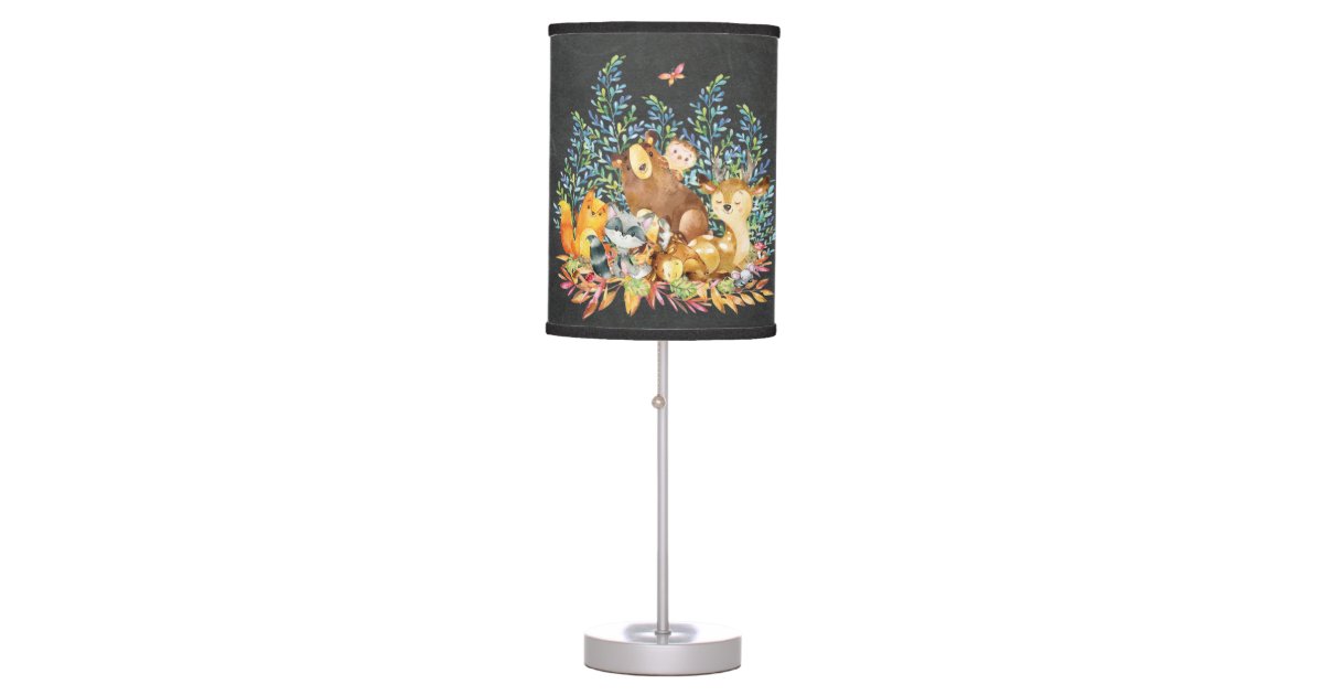 Woodland Animals Baby Girl Boy Nursery Lamp Zazzle Com Woodland Animals Baby Girl Boy, Cute Baby Girl Lampshades