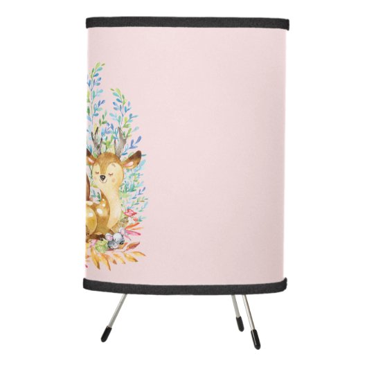 Woodland Animals Baby Girl Nursery Lamp (Right)