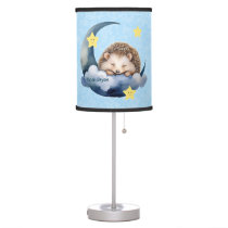 Woodland Animals Baby Hedgehog Moon Nursery Table Lamp