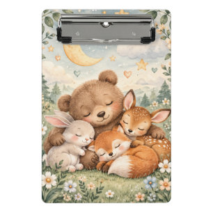 Woodland Animals Baby Notebook   Cute Bear Bunny F Mini Clipboard