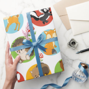 Woodland Animals baby party wrapping paper