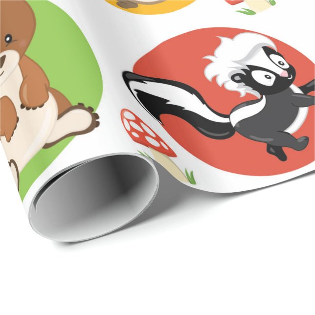 Woodland Animals baby party wrapping paper (Roll Corner)