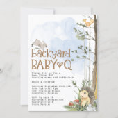 Woodland Animals Baby Q Backyard Baby Shower Invitation (Front)