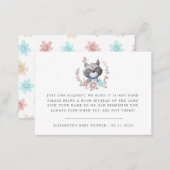 woodland animals baby racoon baby shower enclosure card (Front/Back)