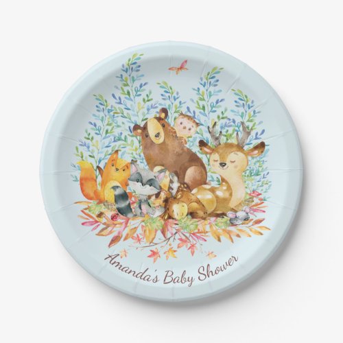 Woodland Animals Baby Shower 7 Plate