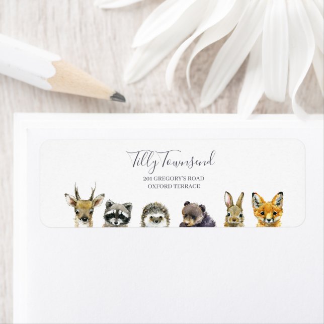 Woodland Animals Baby Shower Address  Label (Insitu)