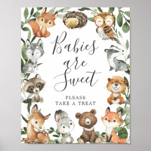 Woodland Animals Baby Shower Babies Are Sweet Sign