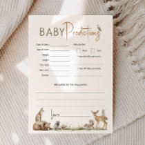 Woodland Animals Baby Shower Baby Predictions Card