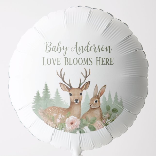 Woodland Animals Baby Shower Balloon (Front)
