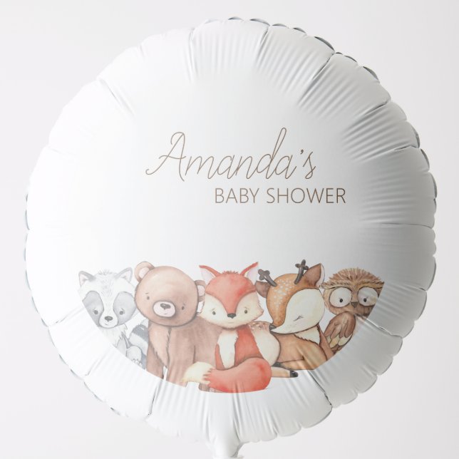 Woodland Animals Baby Shower Balloon (Front)