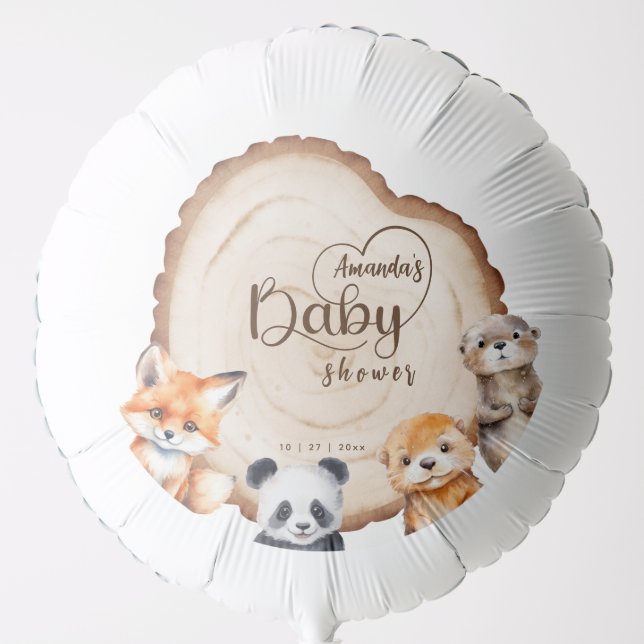 Woodland Animals Baby Shower Balloon (Front)