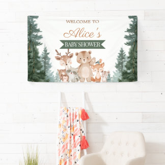 Woodland Animals Baby Shower Banner