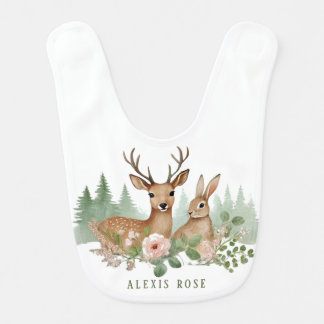 Woodland Animals Baby Shower Bib
